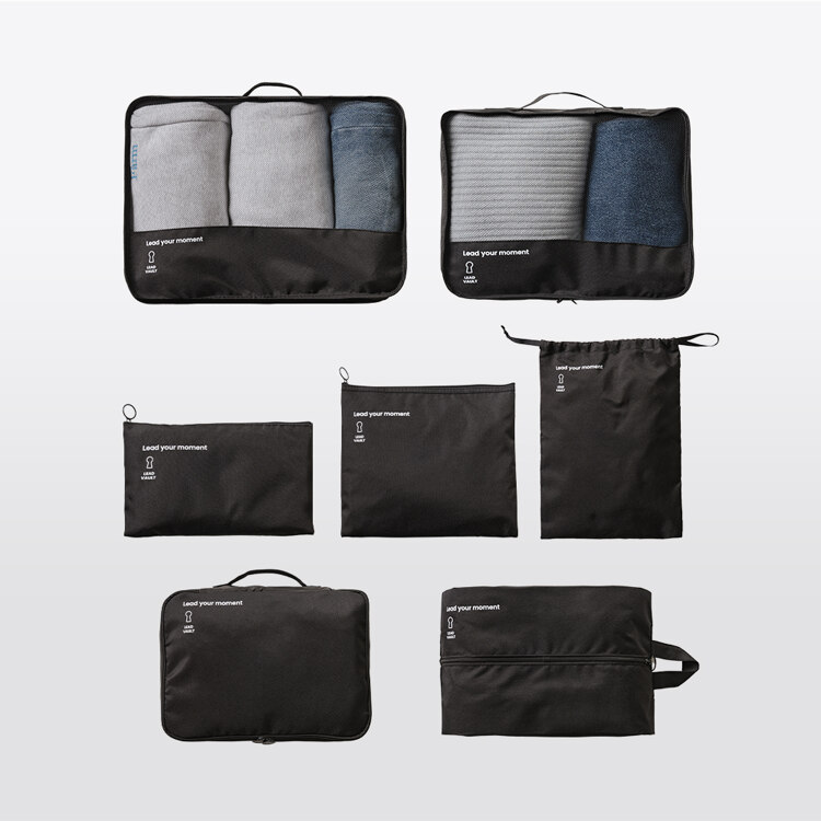 신세계인터넷면세점-리드볼트-travelbag-TRAVEL POUCH BLACK 7 SET