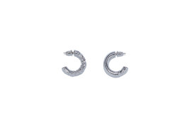 Unbalanced crack "REPORT" earring SILVER