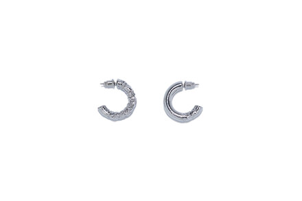 Unbalanced crack "REPORT" earring SILVER