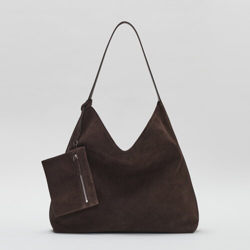 Pulpy hobo bag Suede Umber