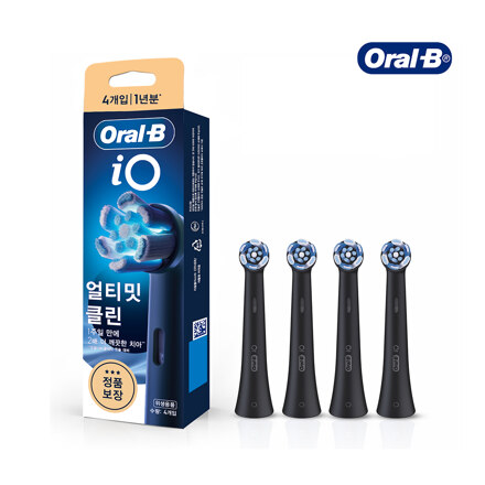 오랄비 iO 전동칫솔모 탁월한 세정 블랙 4개입 (얼티밋 클린)