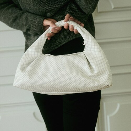 ENCORE TOTE BAG_PLAID WHITE OMBRE