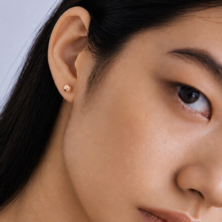 14K GOLD 4mm 원포인트 볼 귀걸이