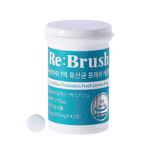 [2개 40% / 3개 45% 할인] 1억 구강 유산균 프레쉬 레몬향 (42정)