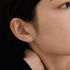 14K GOLD 3mm Cubic Earrings