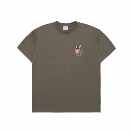 半袖上衣-可可-Rabbit Bear Logo