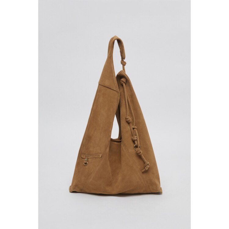 Knotted layer bag(Suede caramel)