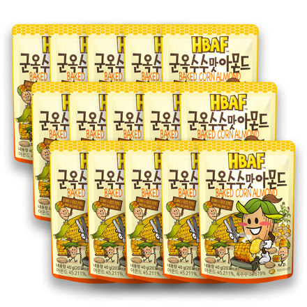 HBAF Honey Butter Corn Almond 40g×15包 坚果零食