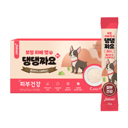 리베펫 댕댕짜요 플러스 피부건강 콜라겐 스피루리나 30개