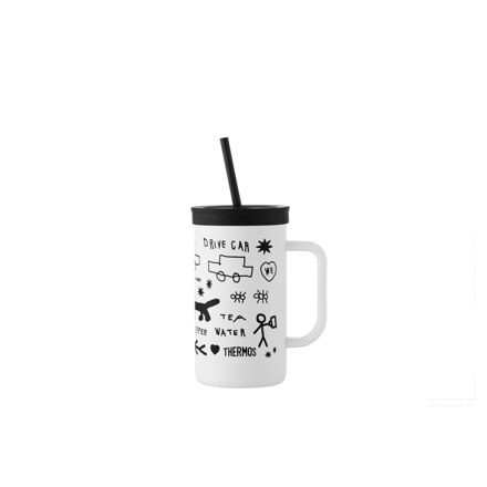 ThermosXINAPSQUARE The Compact Straw Cup & Tumbler 720ml TKHA-720KC-IPWH