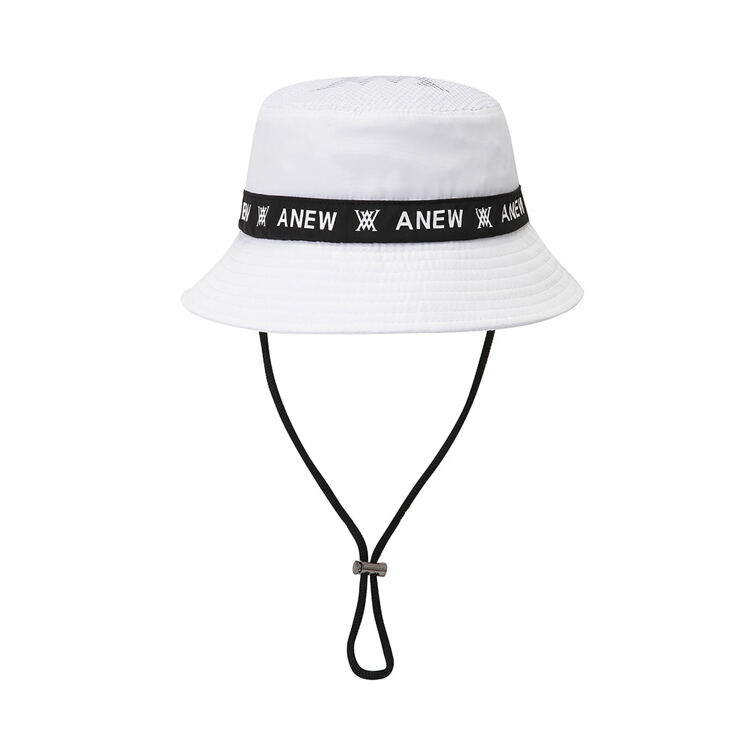 韩际新世界网上免税店-ANEW_GOLF-运动休闲-Logo Band Bucket Hat 帽子_White