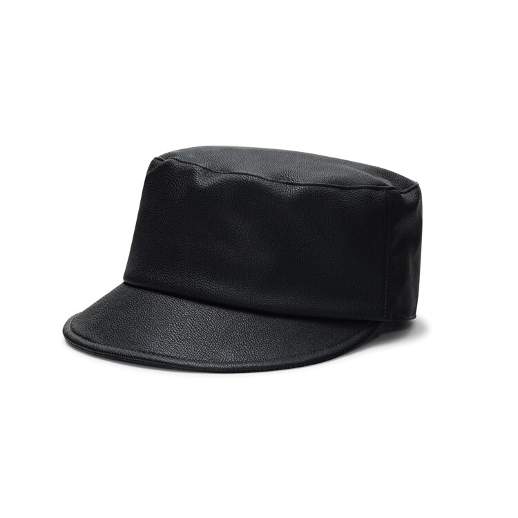 韩际新世界网上免税店-AWESOME NEEDS-时尚配饰-BELL BOY CAP_LEATHER BLACK 帽子