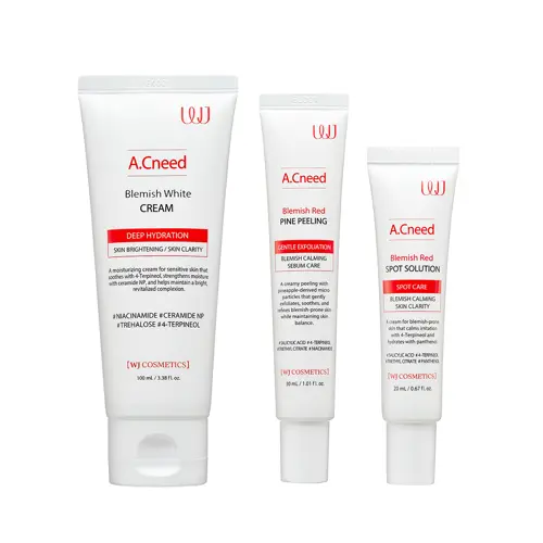 A.Cneed Blemish Care 3-Piece Set (Fine Peeling 30ml + Cream 100ml + Spot Solution 20ml)