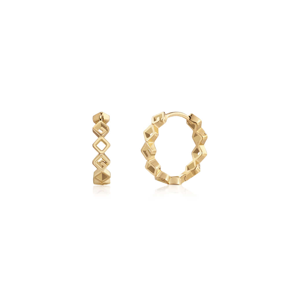[Golden dew] 韓国☆18K Gold☆Earring Golden dew] 韓国☆18K Gold☆Tiamo 3 Hoop Earrings (GOLDEN