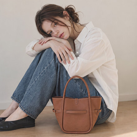 로어 웨지 벨트 토트백26_카멜
