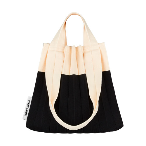 韩际新世界网上免税店-PLEATSMAMA-女士箱包-Knit Pleats Two Way Shopper Bag WhiteBlack 单肩包