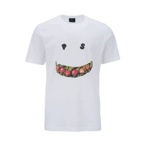 MENS REG FIT T SHIRT HAPPY PEAS 화이트