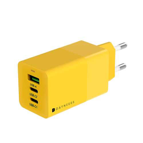 신세계인터넷면세점-데이니즈-Charger-Cable-초고속 멀티 65W 3포트 PD충전기 옐로우