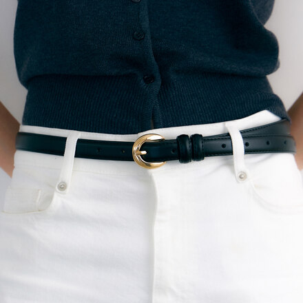 #BLACK Soft Classic Curved Leather Belt 皮带