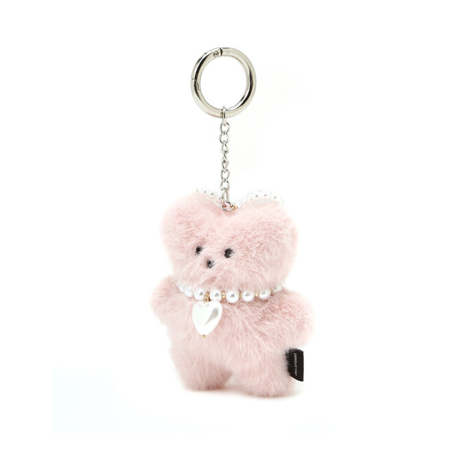 JAHO4F894P1 PINK PEARLDECORATION BEAR KEYRING