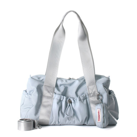 [pouch set] glossy shoulder duffel bag_Mist blue