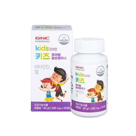 GNC 키즈 츄어블 철분 플러스 1,500mg (60정)
