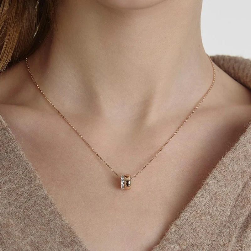 신세계인터넷면세점-이에르로르-necklace-샴페인 풀문 실버(P) 듀오 샤인 목걸이 S