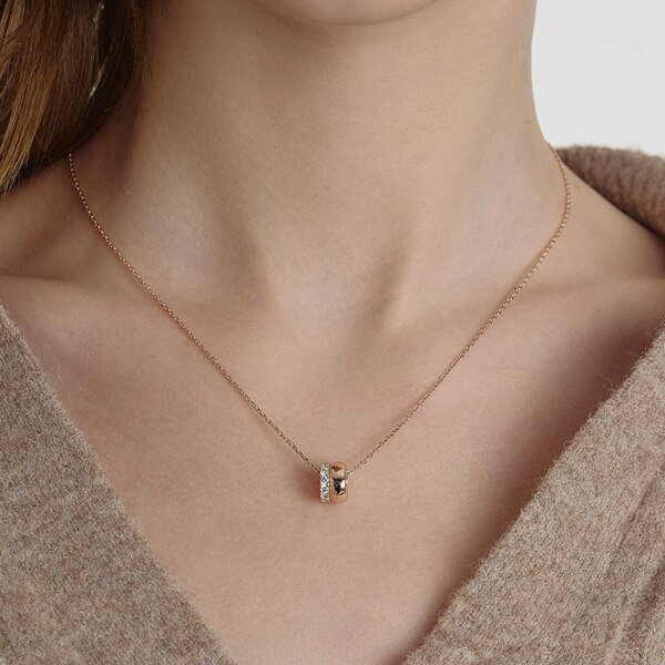 신세계인터넷면세점-이에르로르-necklace-샴페인 풀문 실버(P) 듀오 샤인 목걸이 S
