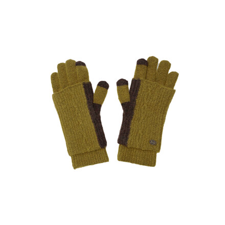 YAK CABLE KNIT WARMER GLOVES [KHAKI]