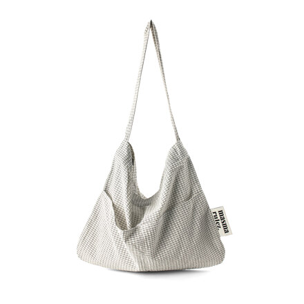 Rabbit eco bag_Cozy Check_ivory