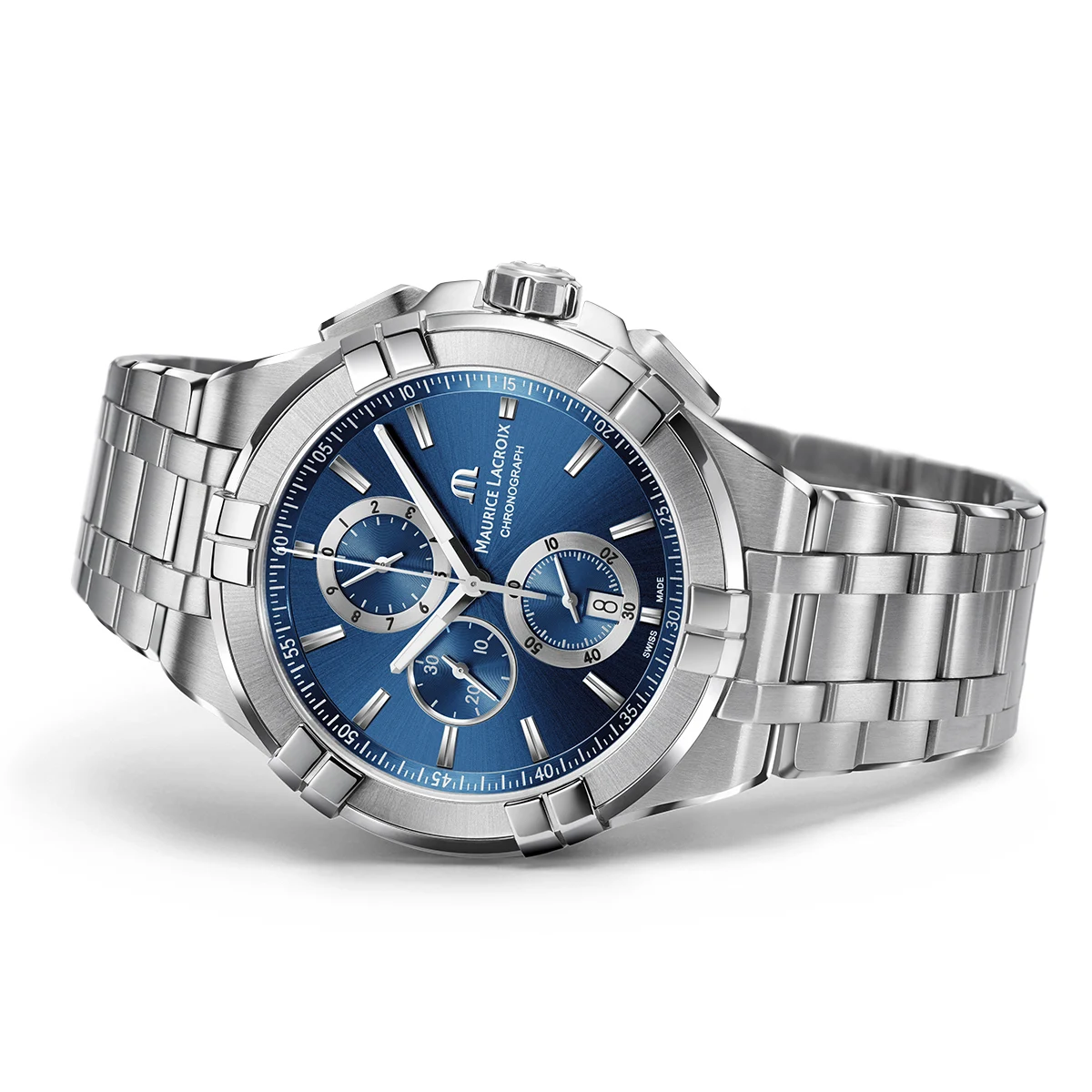 신세계인터넷면세점-모리스 라크로와-mens_watch-아이콘 크로노그래프 남성용 쿼츠 44mm 메탈밴드 AI1018-SS002-430-1