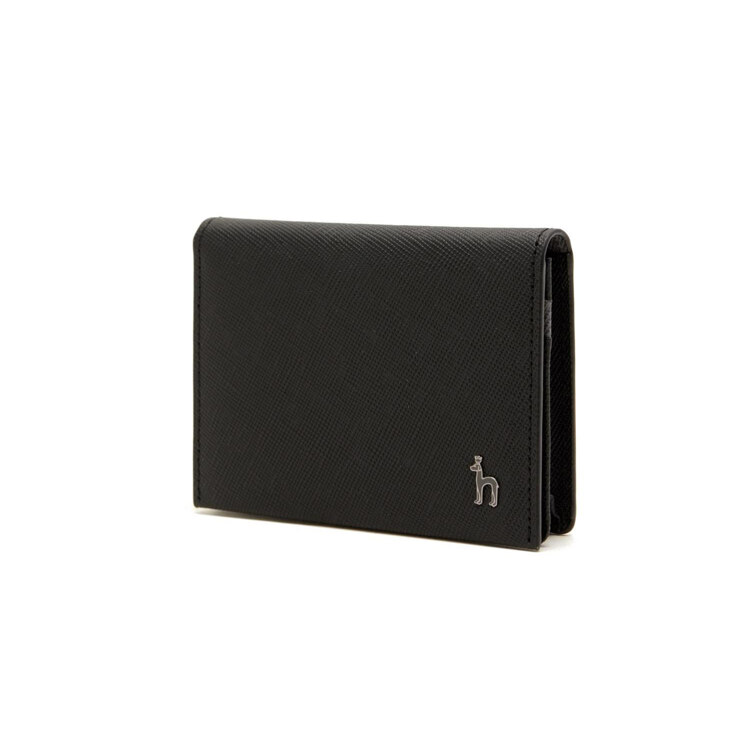 韩际新世界网上免税店-HAZZYS-钱包-HJHO1F603BK BLACK LEATHER LINE COLOR COMBINATION CARD WALLET 卡包