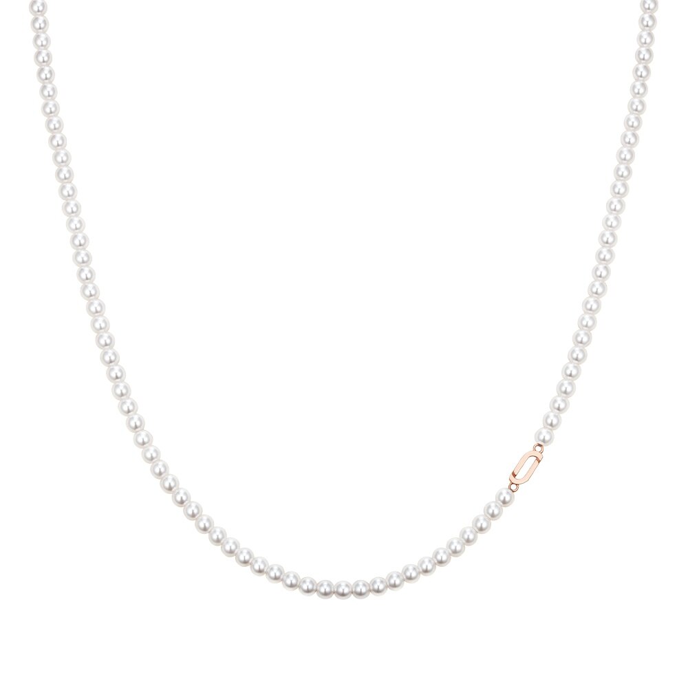 THE J 14K Rose Gold Crystal Pearl Bead Necklace 3mm JJSJNI5B6607R4420