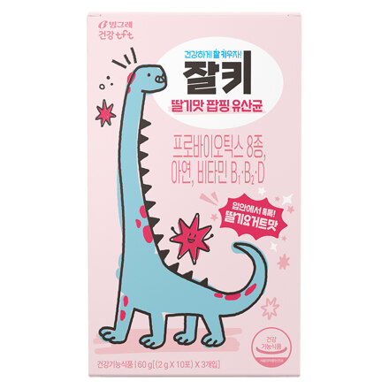 빙그레 잘키 딸기맛 팝핑 유산균 (10포 × 3개입)