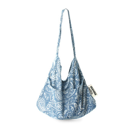 Rabbit eco bag_Paisley blue