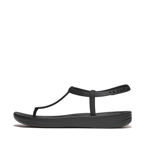 Women iQUSHION SPLASH T-STRAP SANDALS All Black