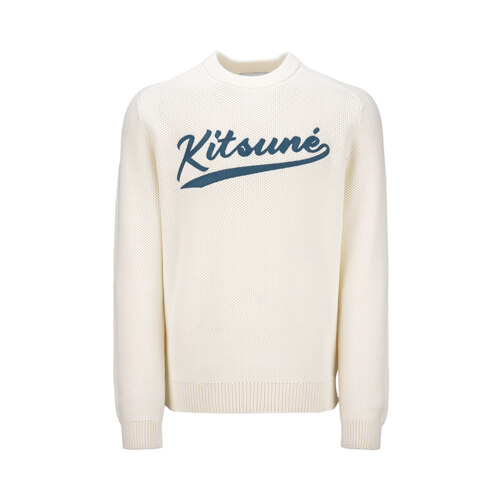 KITSUNE VARSITY EMBROIDERED MESH KNIT