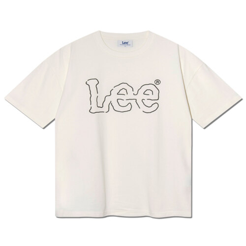 韩际新世界网上免税店-LEE-服饰-[LE] Line Twitch Logo T-shirt_Ivory