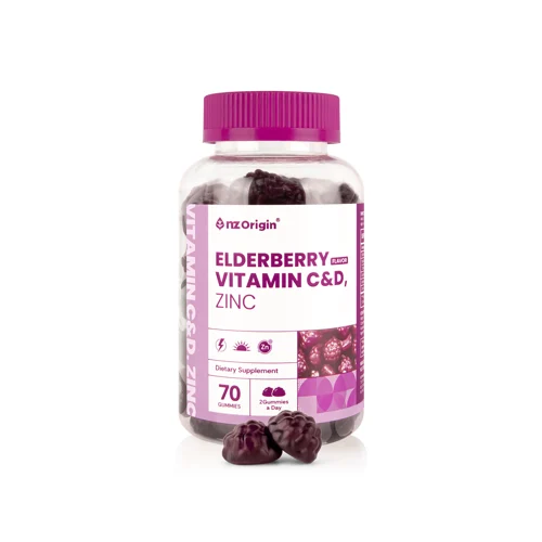 ELDERBERRY FLAVOR VITAMIN C&D ZINC 维生素软糖(70粒) / 35天服用量