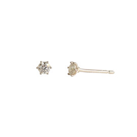 다이아몬드 모이사나이트 6발 3mm 1부 귀걸이 Silver 925