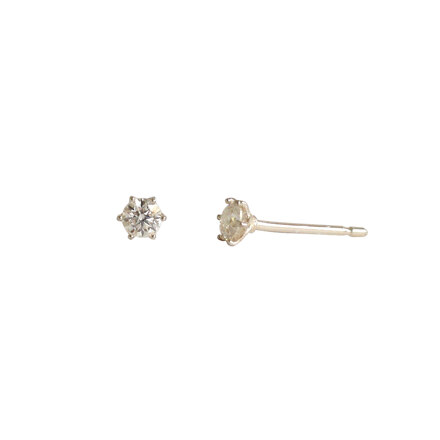 다이아몬드 모이사나이트 6발 3mm 1부 귀걸이 Silver 925