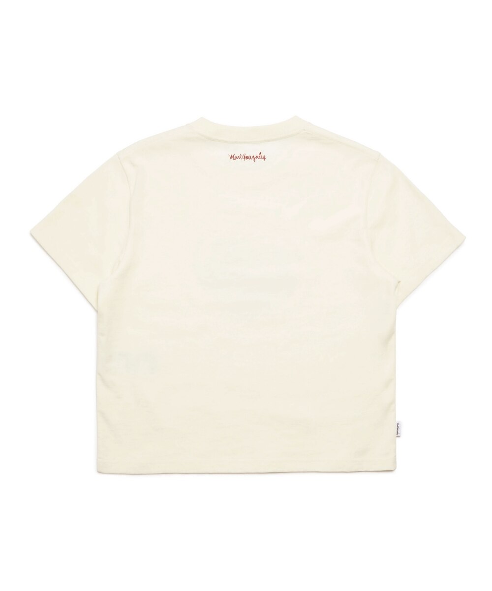 WOMENS HEART GONZ CROPPED T-SHIRT IVORY - MARK GONZALES
