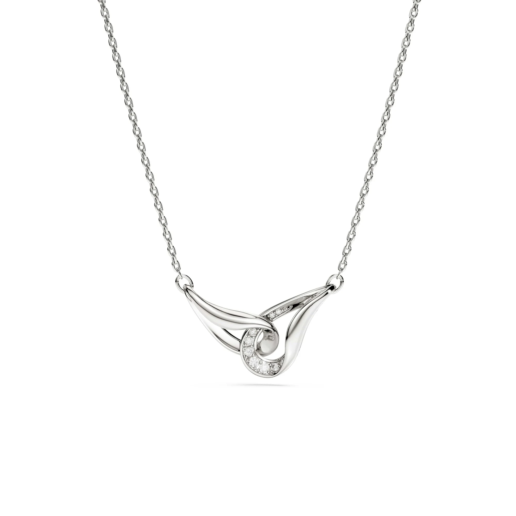 신세계인터넷면세점-스와로브스키-necklace-Classica 펜던트, 라운드 컷, 인터로킹, 화이트, 스털링 실버