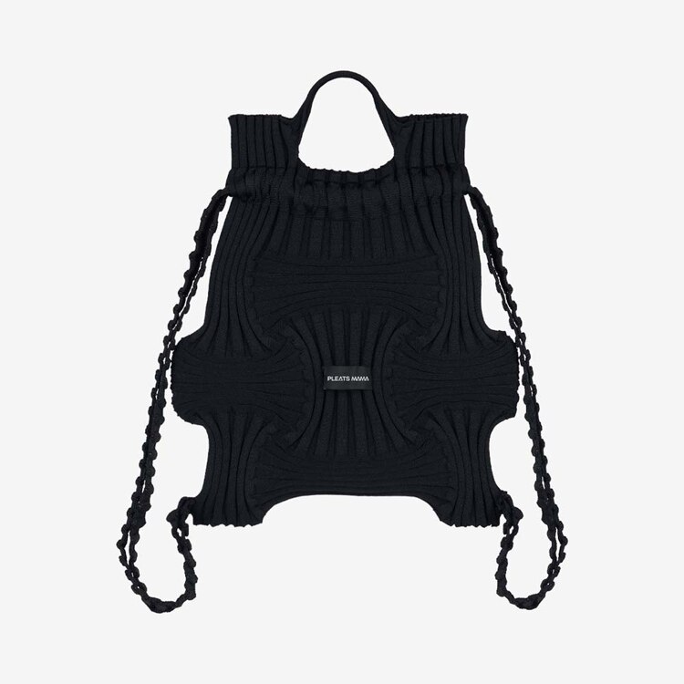 韩际新世界网上免税店-PLEATSMAMA-休闲箱包-Knit Pleats Bow Backpack Black 双肩包