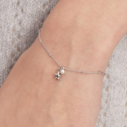 starlight pearl bracelet silver