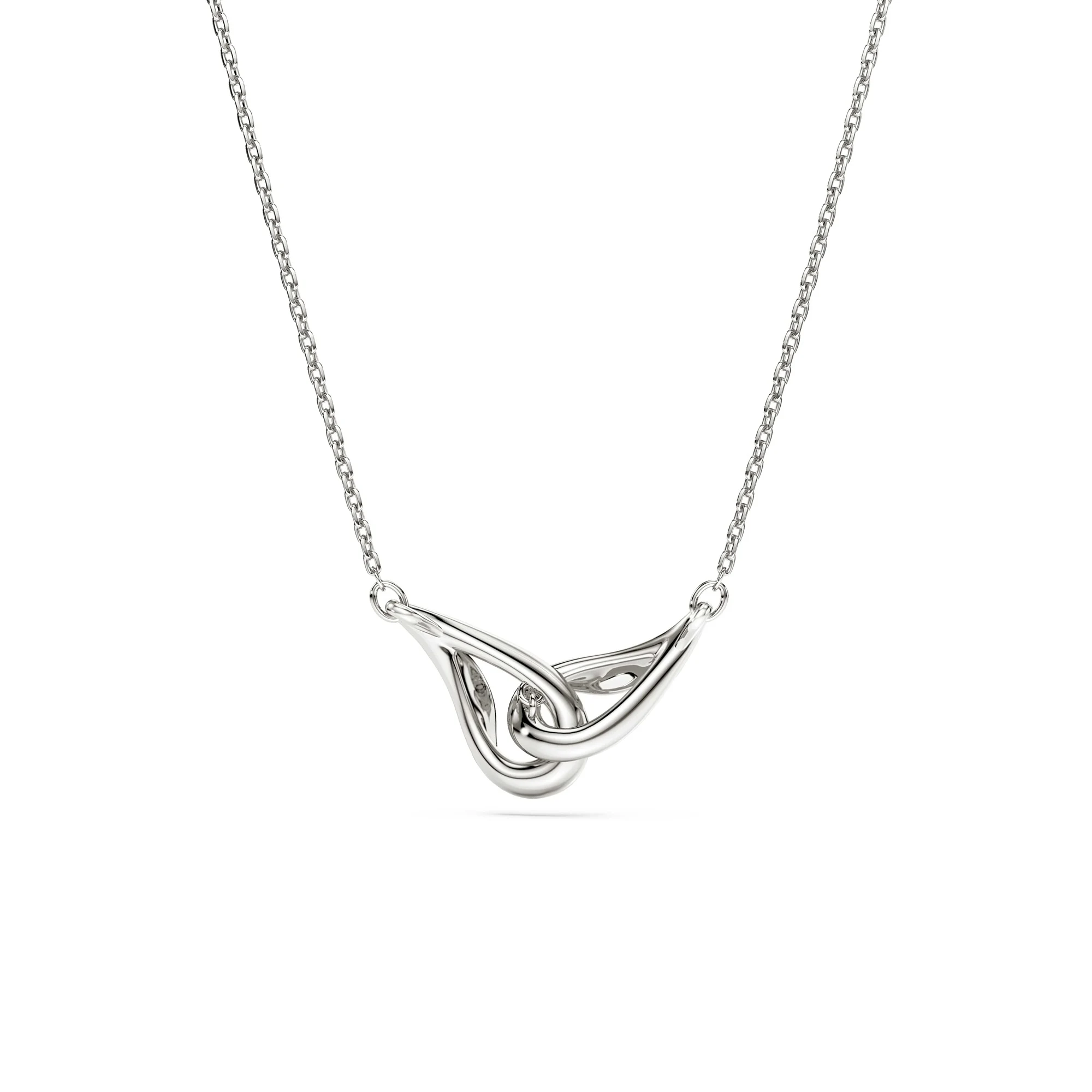 신세계인터넷면세점-스와로브스키-necklace-Classica 펜던트, 라운드 컷, 인터로킹, 화이트, 스털링 실버