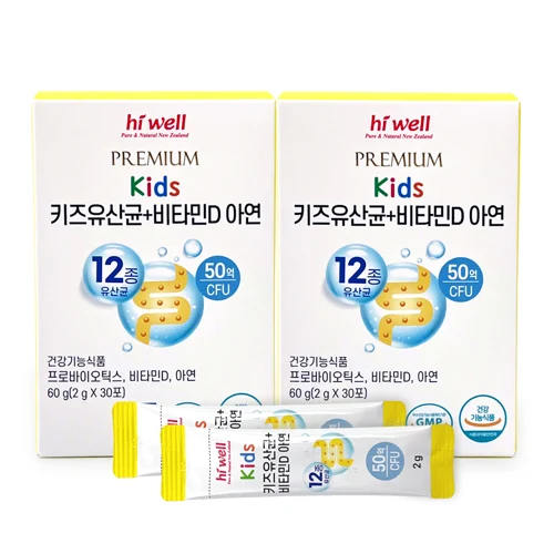 프리미엄 키즈유산균 비타민D 아연 2박스 (60포)