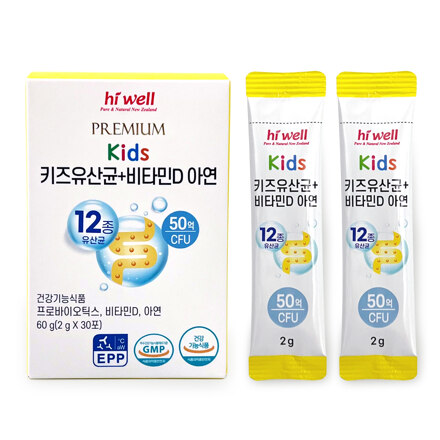 프리미엄 키즈유산균 비타민D 아연 (30포)
