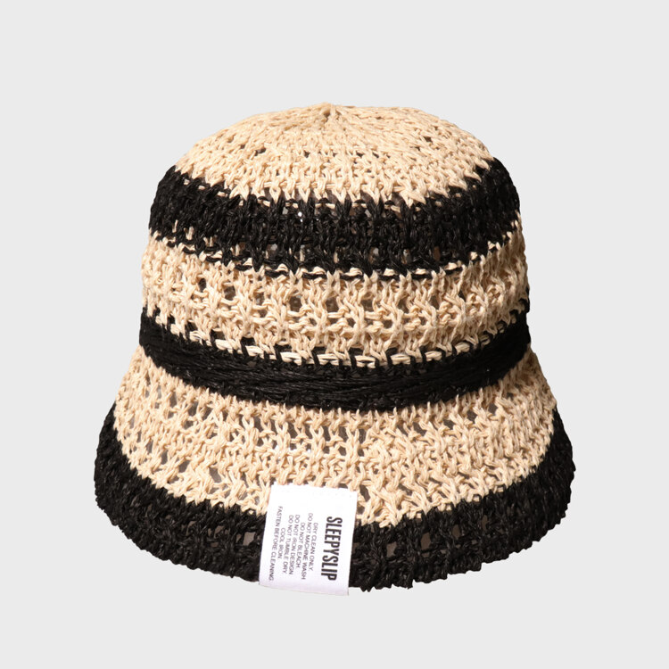 SUMMER BEACH BLACK BUCKET HAT