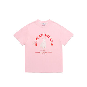 韩际新世界网上免税店-ROLAROLA-服饰-WHITE BUNNY T-SHIRT PINK S